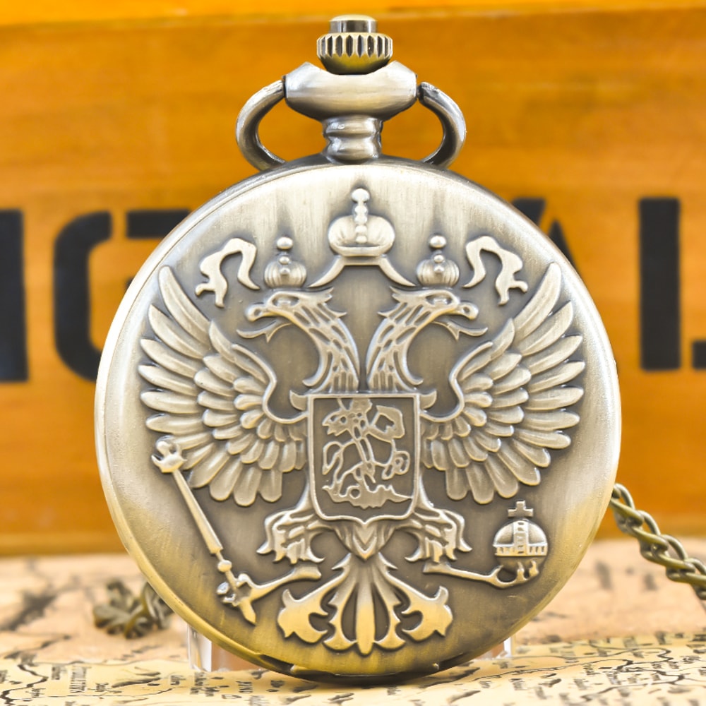 Vintage Steampunk Eagle Pocket Watch Necklace Quartz Antique Pendant Gift 1