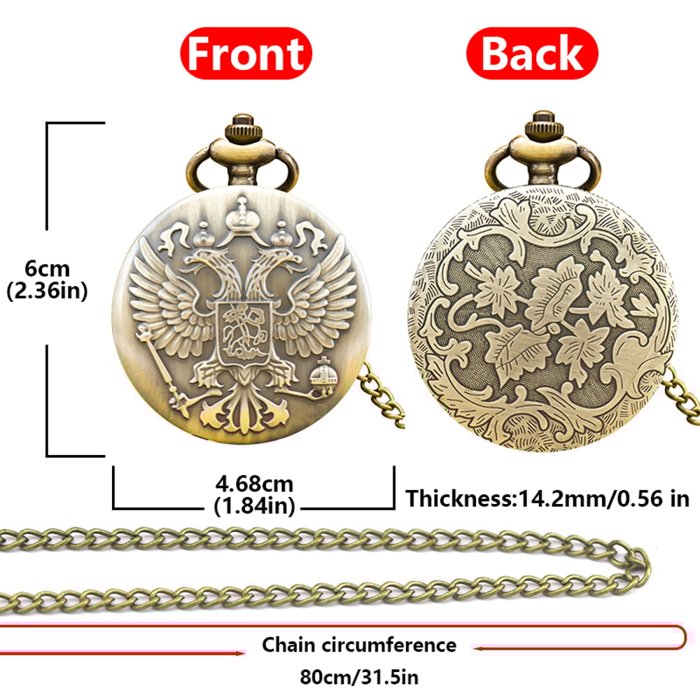 Vintage Steampunk Eagle Pocket Watch Necklace Quartz Antique Pendant Gift 6