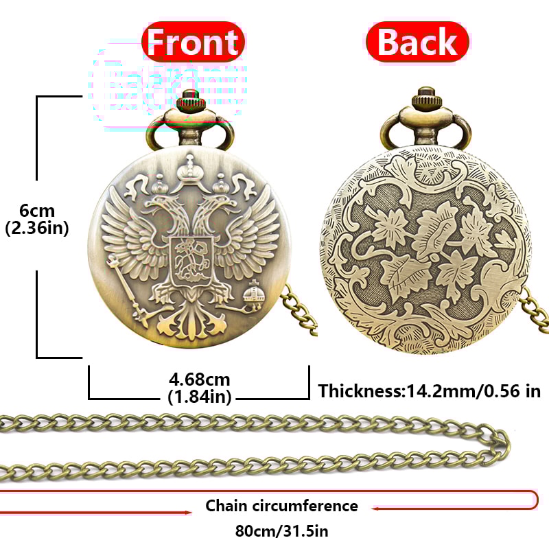 Vintage Steampunk Eagle Pocket Watch Necklace Quartz Antique Pendant Gift 6