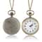 Vintage Roman Numeral Pocket Watch Necklace Quartz Bronze Pendant Timepiece 4