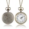 Vintage Roman Numeral Pocket Watch Necklace Quartz Bronze Pendant Timepiece 4
