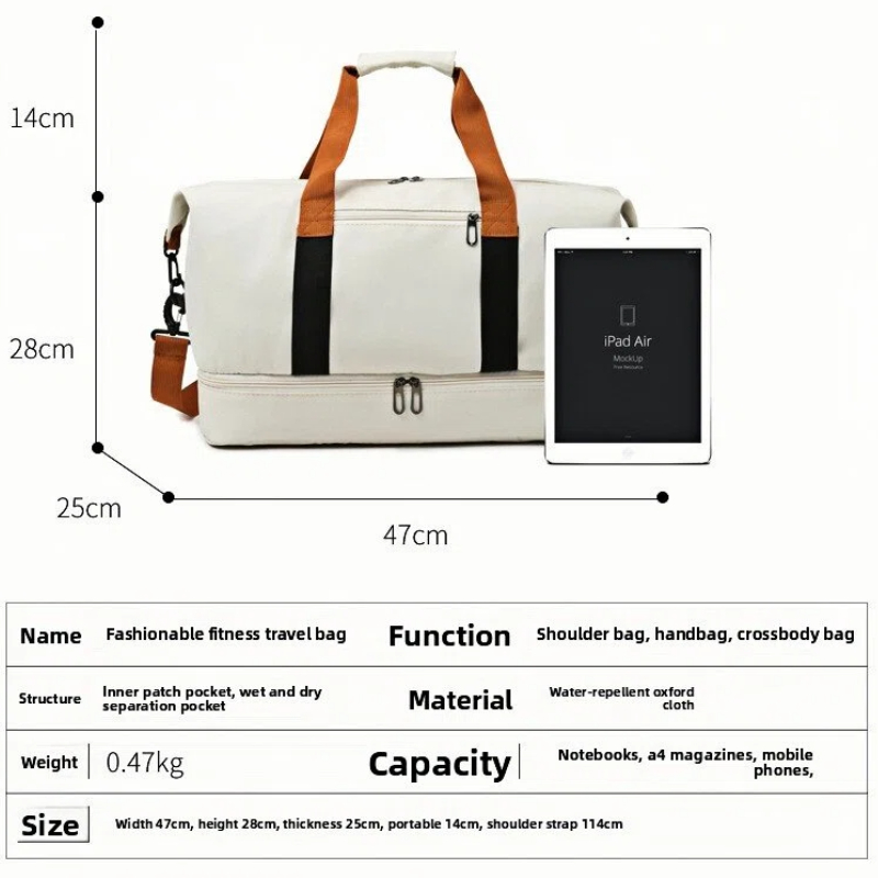 Large Capacity Travel Gym Bag Carry On Weekender Duffel with Shoulder Strap