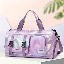 large capacity women travel duffel bag with shoe compartment gym weekender tote