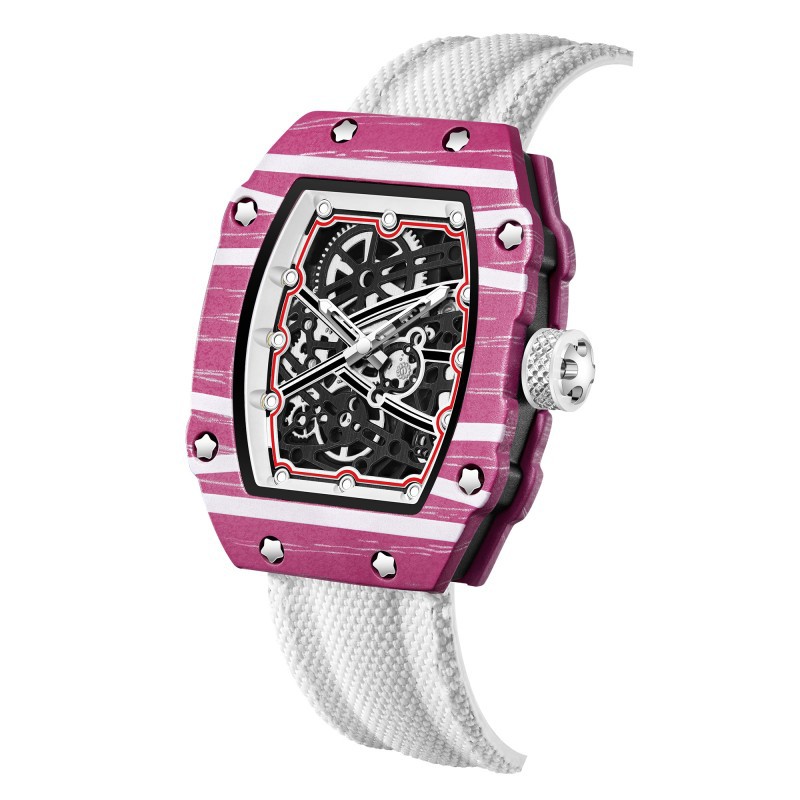 Ultra Thin Barrel Shape Quartz Watch Nylon Strap Stylish Casual Timepiece 2