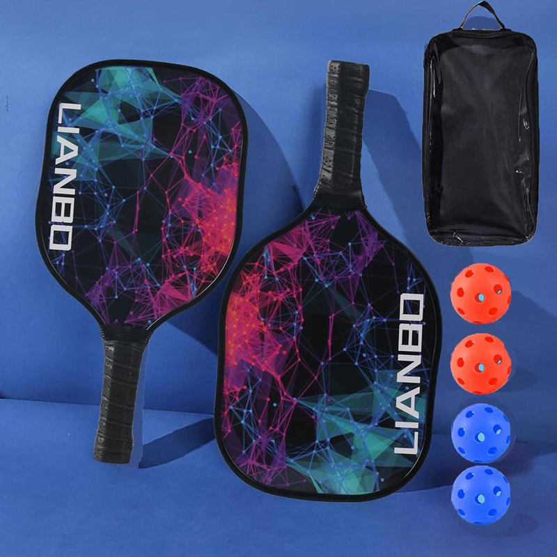 Lightweight Pickleball Paddle Set With Balls Outdoor Beginner Friendly Rackets Kit 7