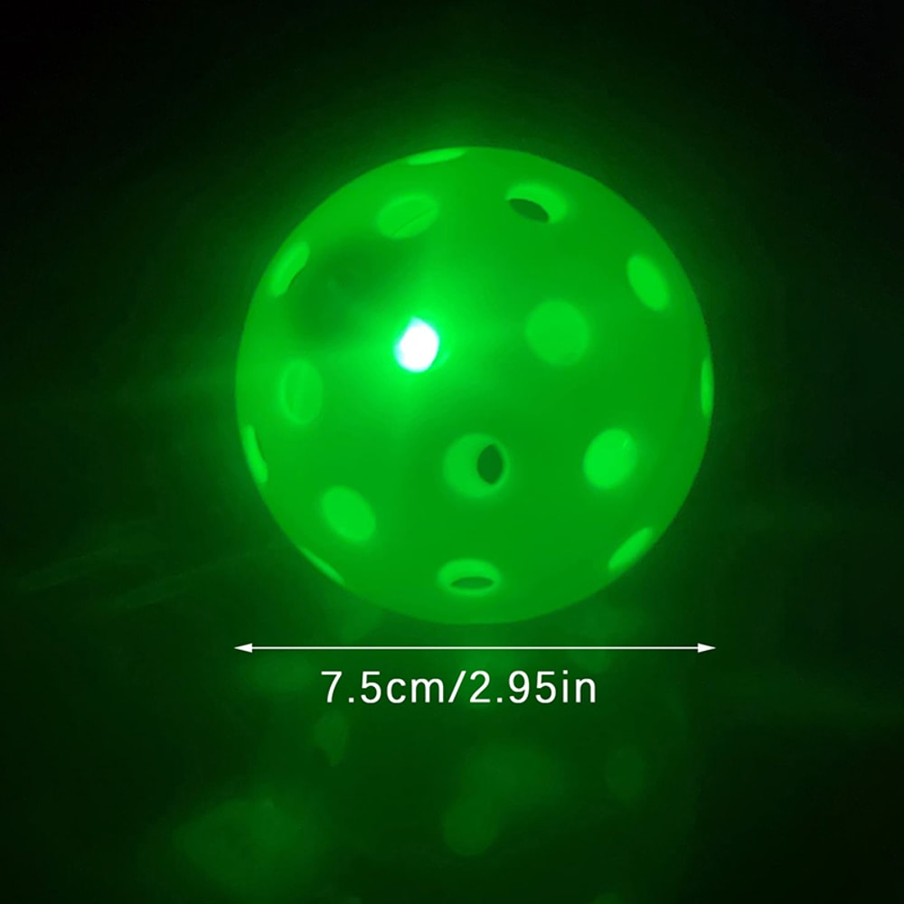 LED Glow Pickleball Balls For Night Play Durable Outdoor Light Up Pickleball Set 4