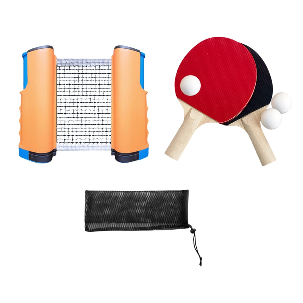 Portable Table Tennis Set with Retractable Net Ping Pong Paddles and Balls Kit