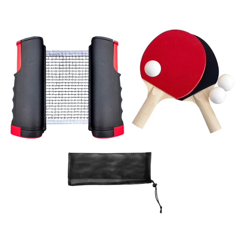 Portable Table Tennis Set with Retractable Net Ping Pong Paddles and Balls Kit
