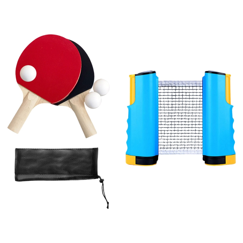 Portable Table Tennis Set with Retractable Net Ping Pong Paddles and Balls Kit