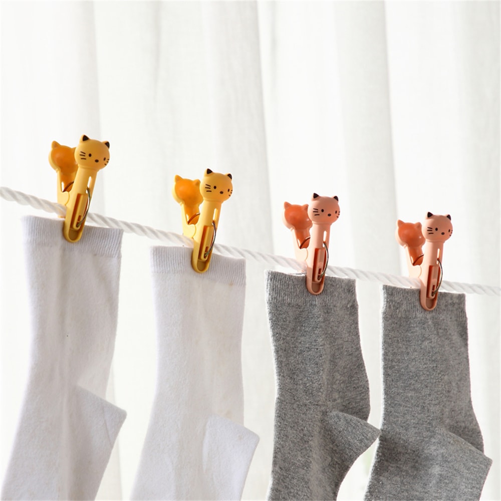 Cute Cat Beach Towel Clips Windproof Clothespins For Laundry And Travel 1