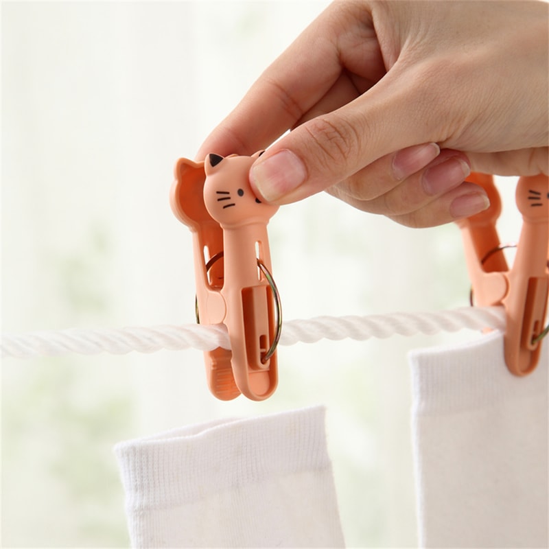 Cute Cat Beach Towel Clips Windproof Clothespins For Laundry And Travel 4