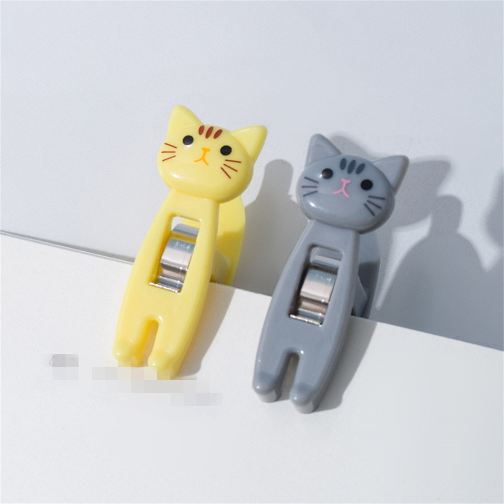 Cute Cartoon Cat Clips Multipurpose Snack Sealing And Bookmark Clips Set 1