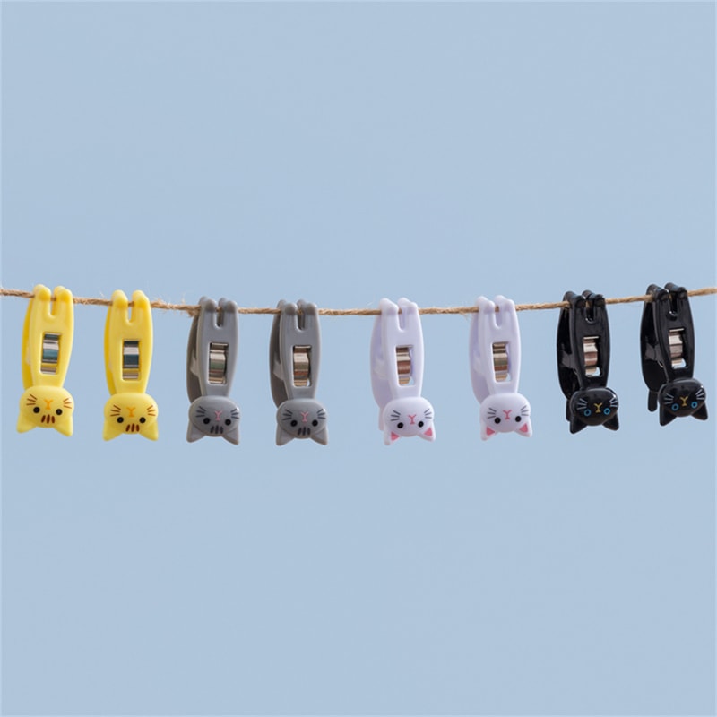 Cute Cartoon Cat Clips Multipurpose Snack Sealing And Bookmark Clips Set 3