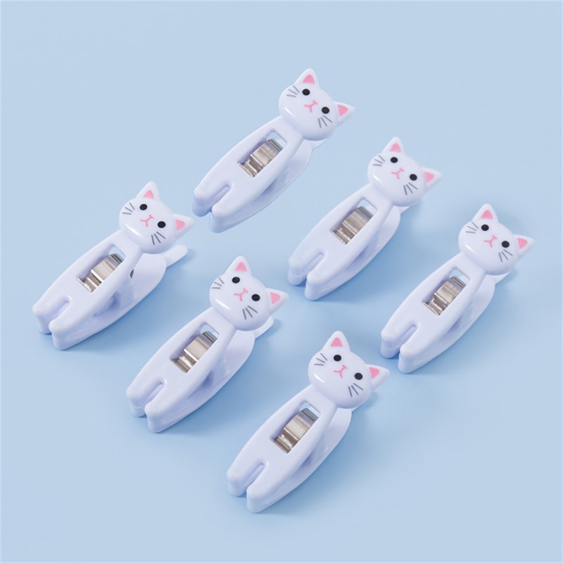 Cute Cartoon Cat Clips Multipurpose Snack Sealing And Bookmark Clips Set 7