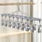 Stainless Steel Sock Drying Rack with Windproof Hooks Portable Clothes Drying Hanger