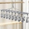Stainless Steel Sock Drying Rack with Windproof Hooks Portable Clothes Drying Hanger