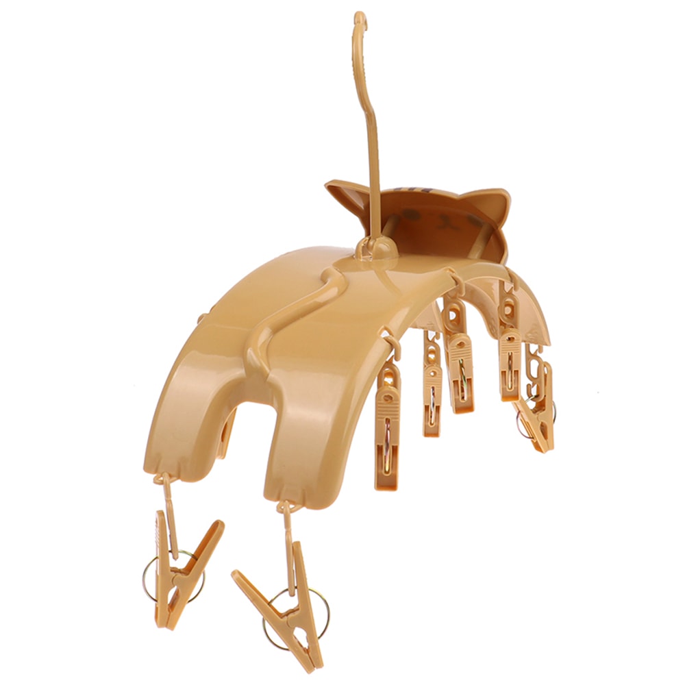 Cute Cat Hanging Drying Rack With Clips Indoor Outdoor Laundry Organizer 1