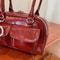 Vintage PU Leather Shoulder Tote Bag For Women Elegant Large Capacity Work Handbag 3