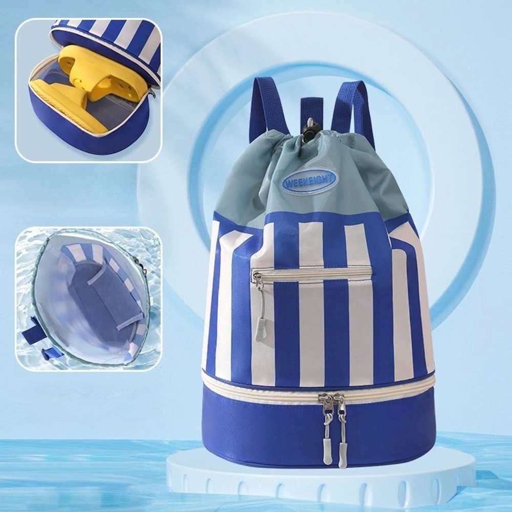 Kids Waterproof Swim Backpack with Dry Wet Separation Cartoon Beach Sports Bag