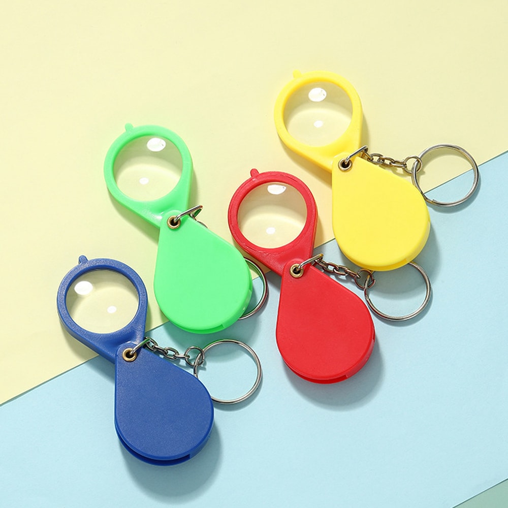 Mini Magnifying Glass Keychain Portable Foldable Pocket Magnifier For Reading 1