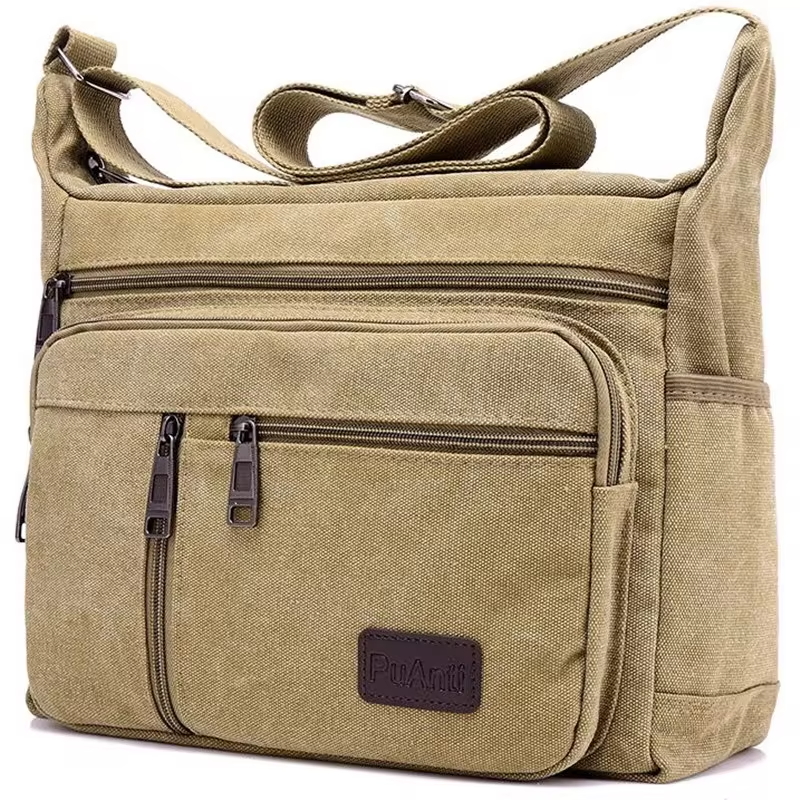Men Canvas Messenger Crossbody Bag Durable Travel Shoulder Tote 0