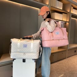 lightweight travel duffle bag large capacity weekender gym tote with shoulder strap