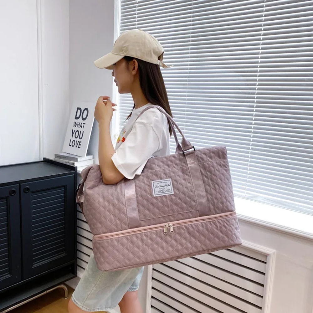 Lightweight Travel Duffle Bag Large Capacity Weekender Gym Tote with Shoulder Strap