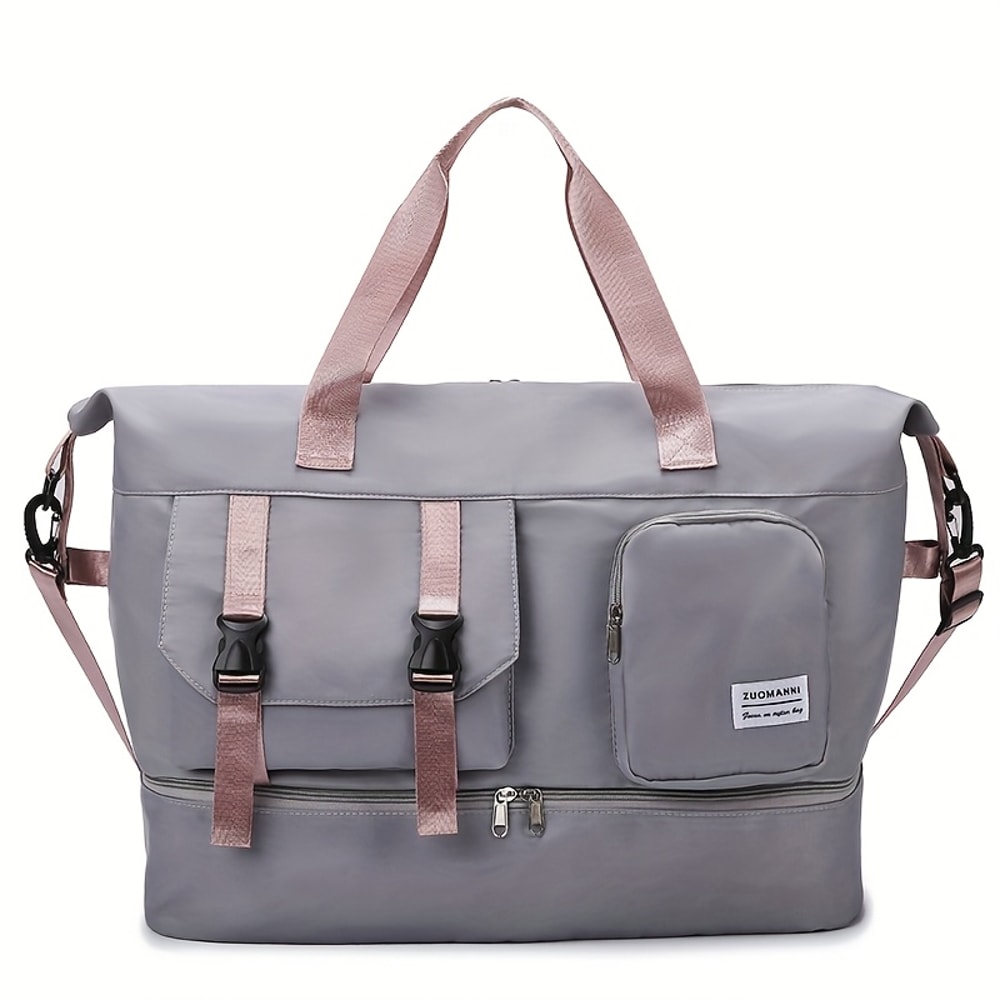 Large Capacity Travel Duffel Bag With Shoe Compartment Durable Gym Tote 4