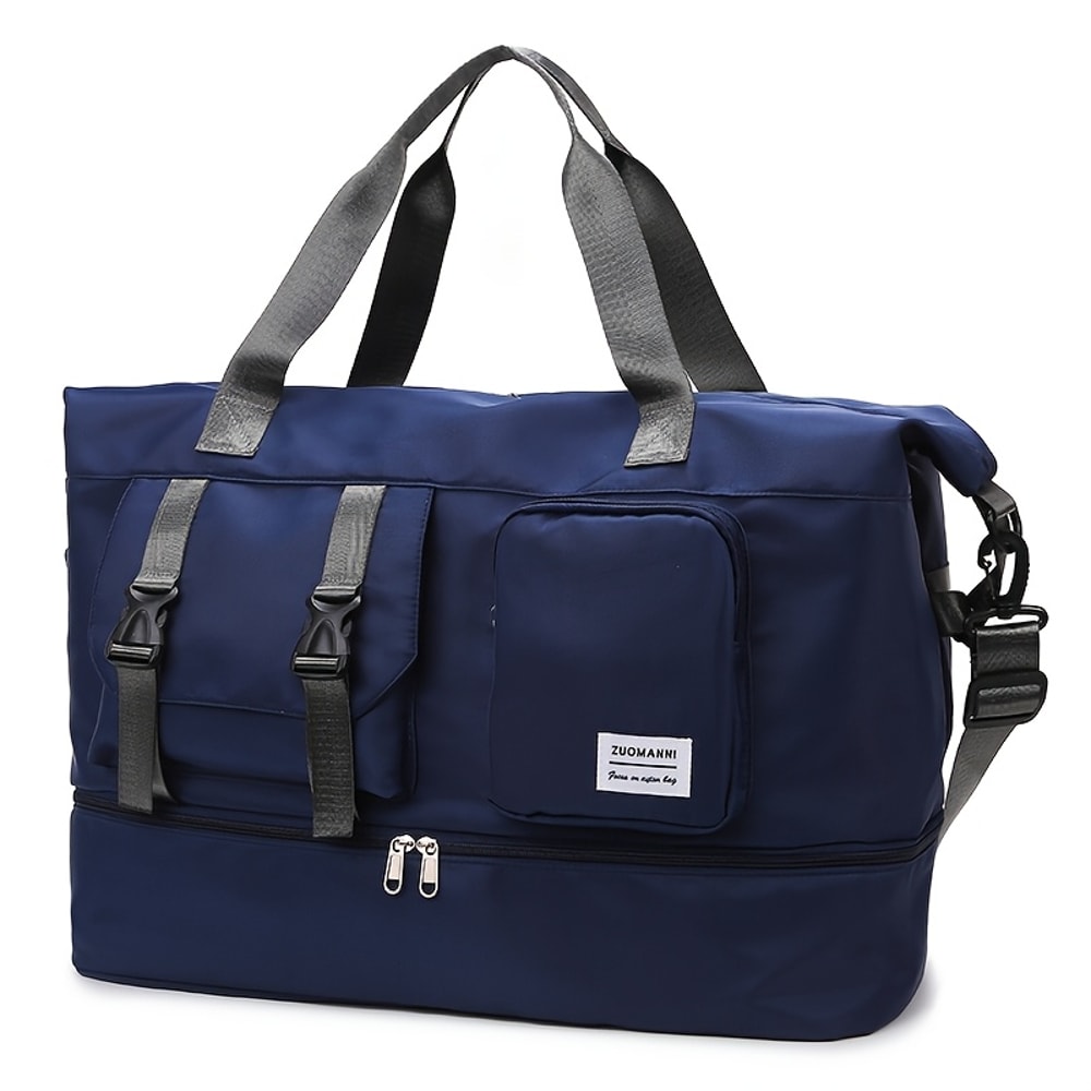 Large Capacity Travel Duffel Bag With Shoe Compartment Durable Gym Tote 6