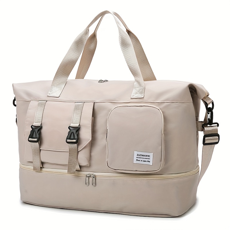 Large Capacity Travel Duffel Bag With Shoe Compartment Durable Gym Tote 9