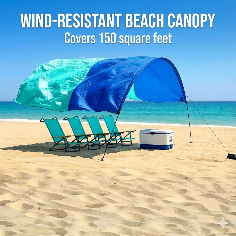 Wind Resistant Beach Shade Tent Sun Shelter Lightweight Canopy 0
