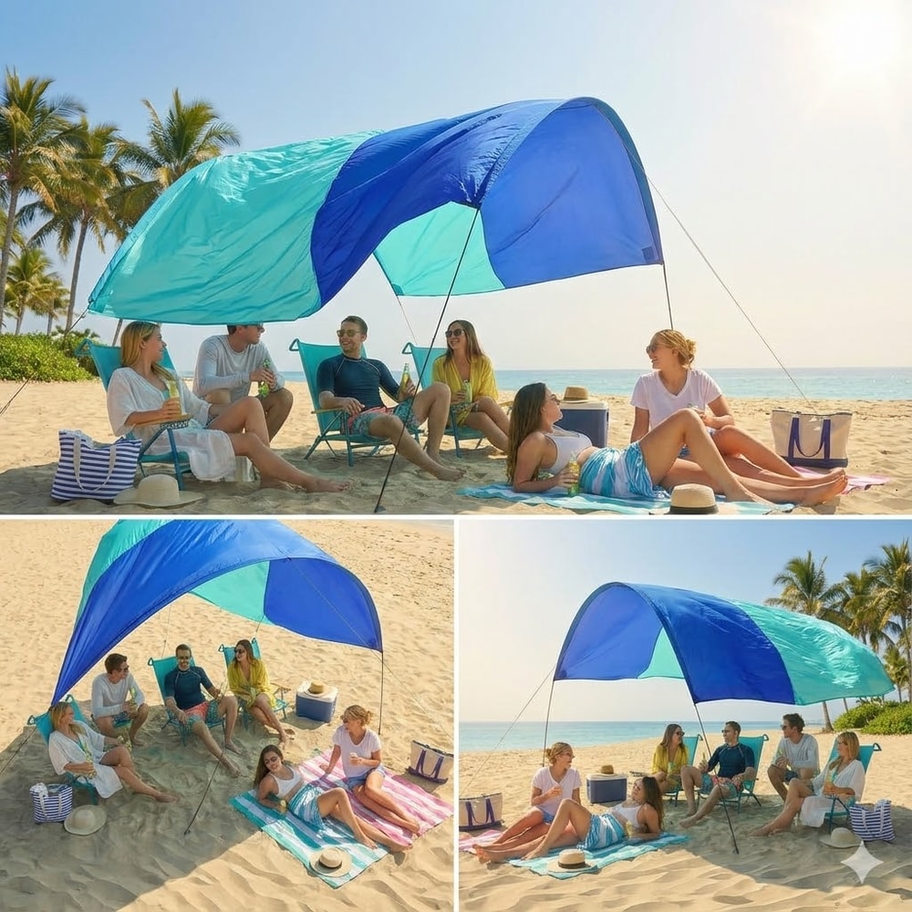 Wind Resistant Beach Shade Tent Sun Shelter Lightweight Canopy 1