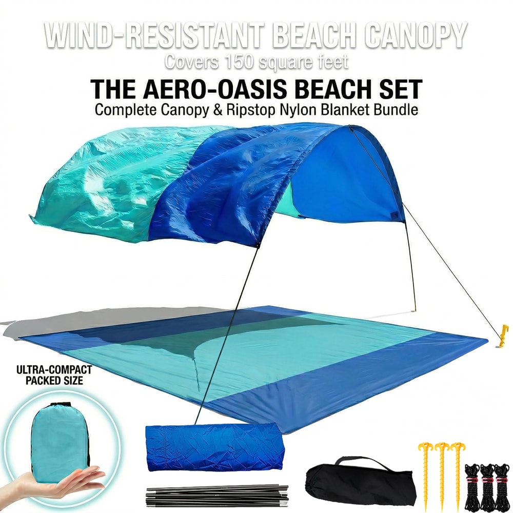 Wind Resistant Beach Shade Tent Sun Shelter Lightweight Canopy 6