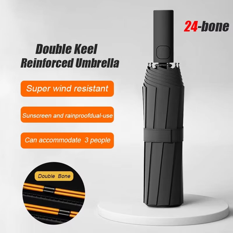 Fully Automatic Windproof Folding Umbrella With UV Protection Compact Travel Rain Umbrella 0