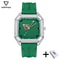 Mens Sport Watch Waterproof Silicone Strap Green Billiards Dial Wristwatch 5