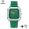 Mens Sport Watch Waterproof Silicone Strap Green Billiards Dial Wristwatch 7
