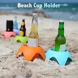 portable beach cup holders multicolor sand drink holder set for outdoor parties and camping