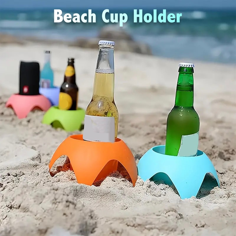 Portable Beach Cup Holders Multicolor Sand Drink Holder Set For Outdoor Parties And Camping 0