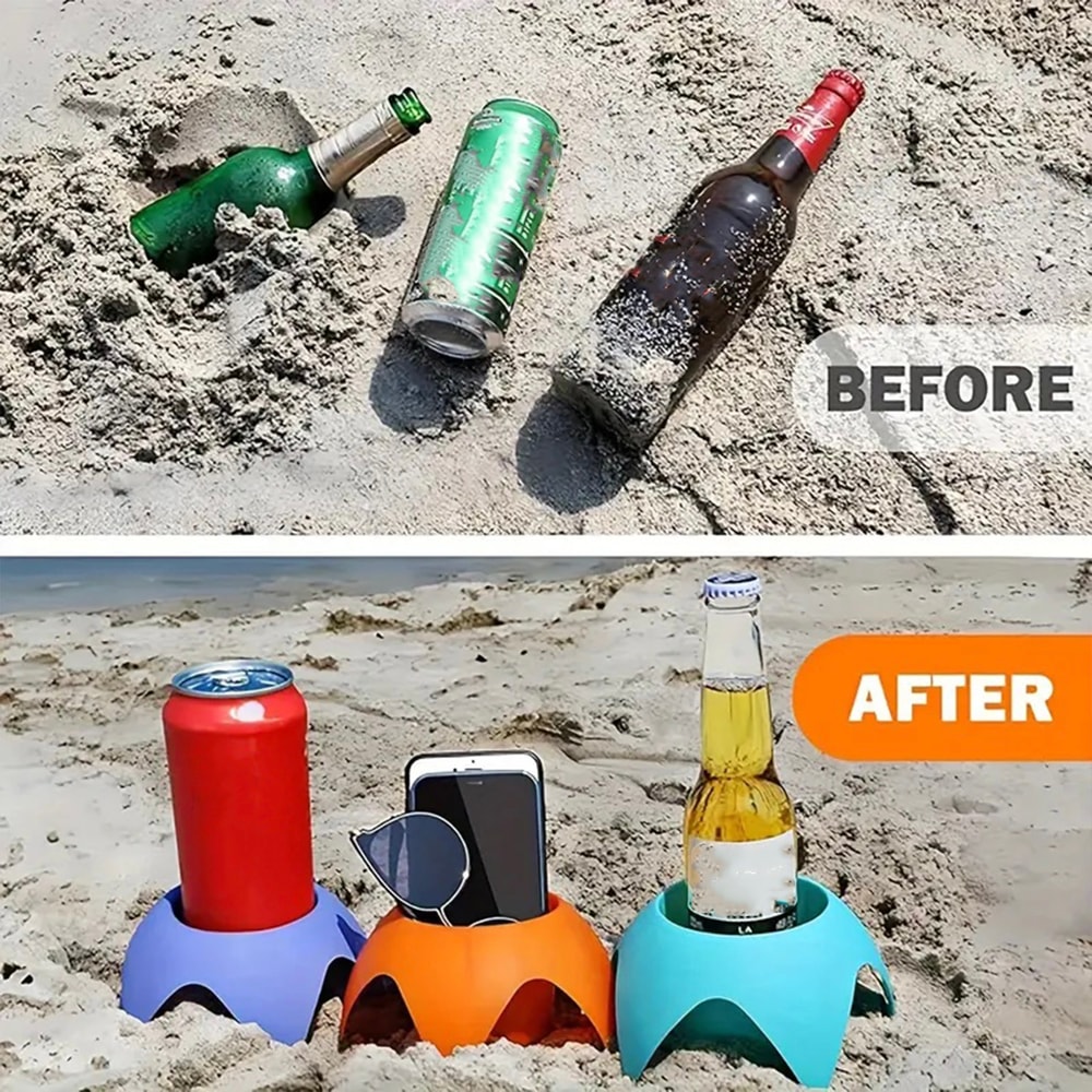 Portable Beach Cup Holders Multicolor Sand Drink Holder Set For Outdoor Parties And Camping 2