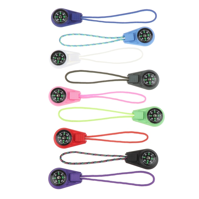 Mini Survival Compass Keychain Paracord Zipper Pull EDC Outdoor Navigation Tool 2
