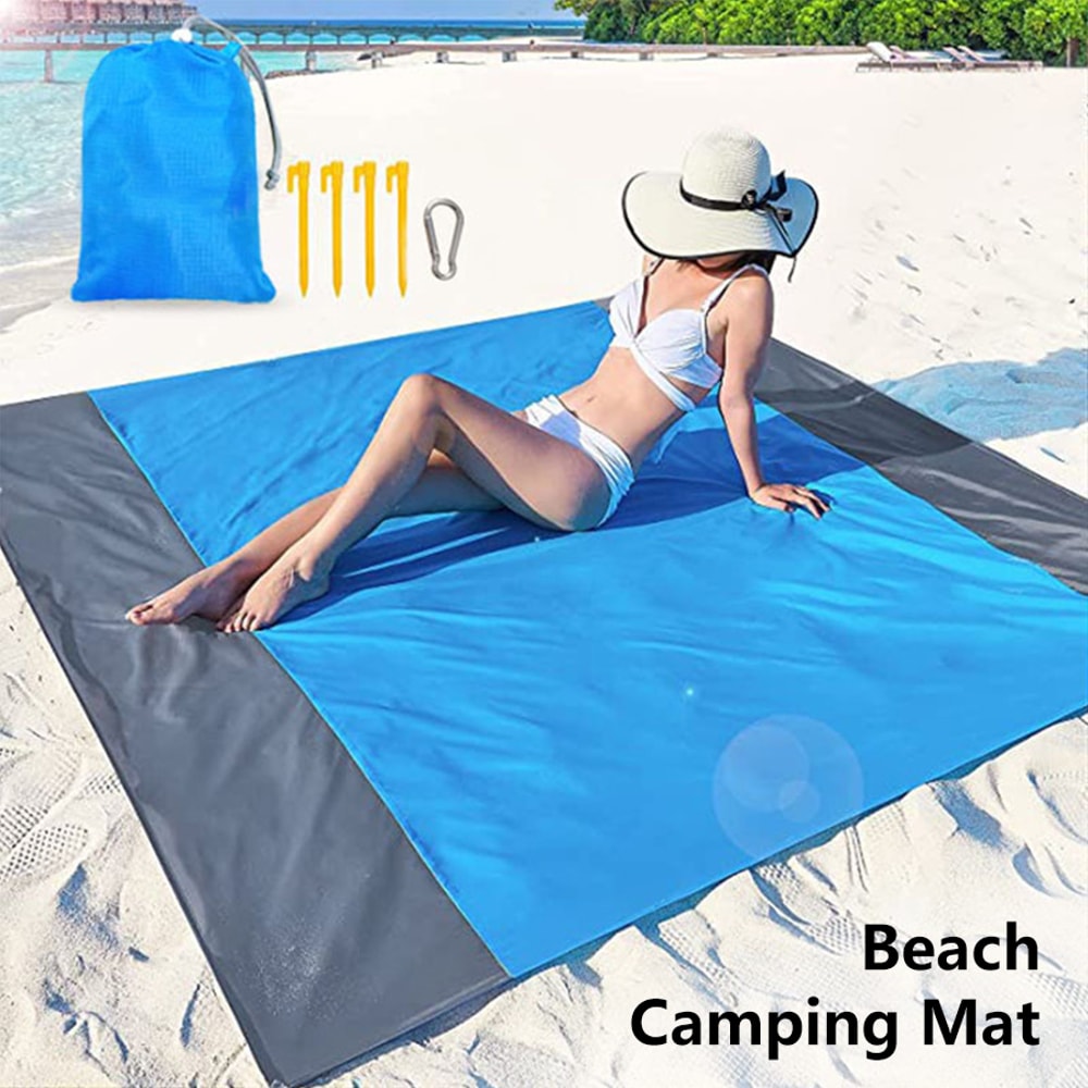 Sandproof Waterproof Beach Blanket Portable Lightweight Picnic and Camping Mat