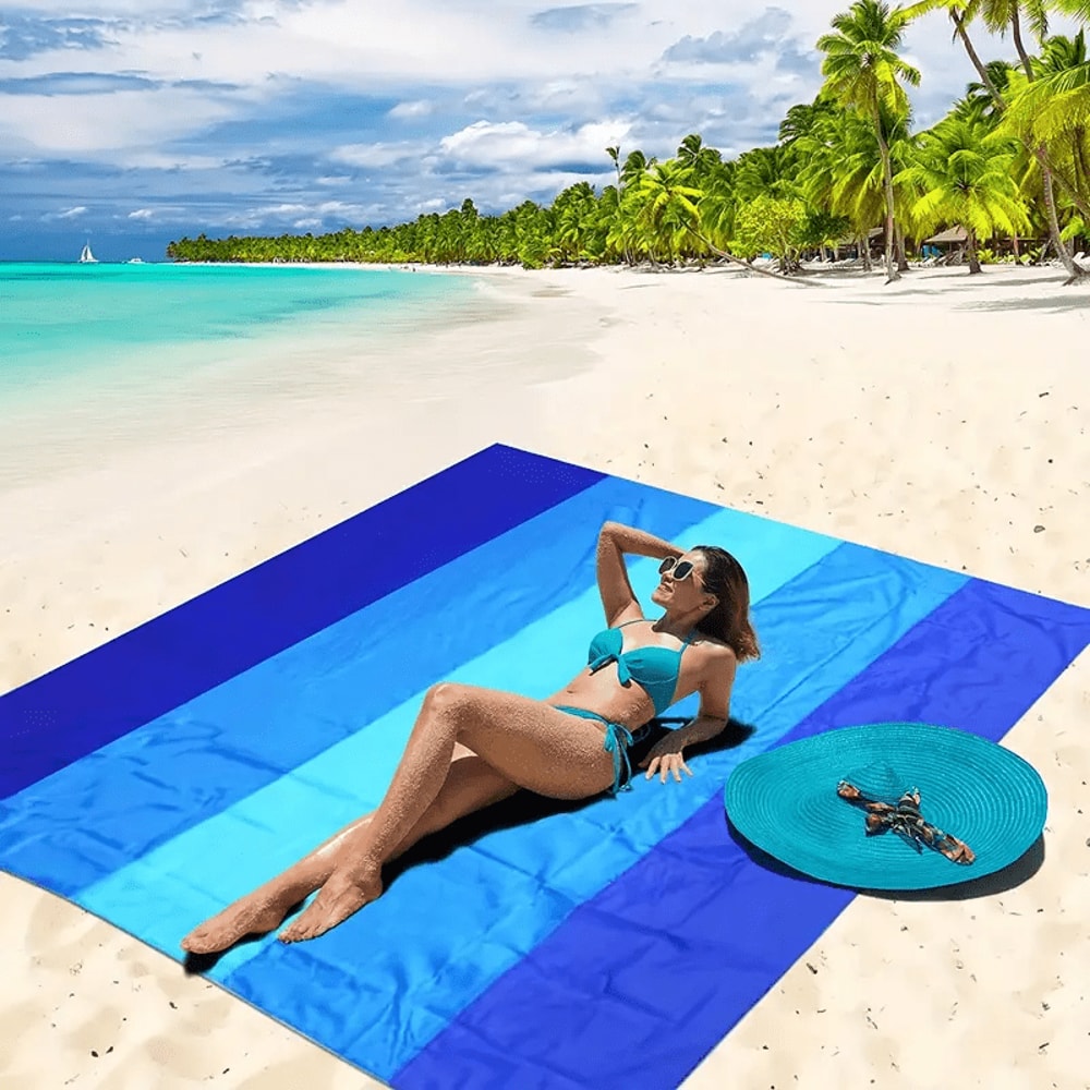 Oversized Waterproof Beach Blanket Sandproof Quick Dry Picnic Mat For Travel Camping 0