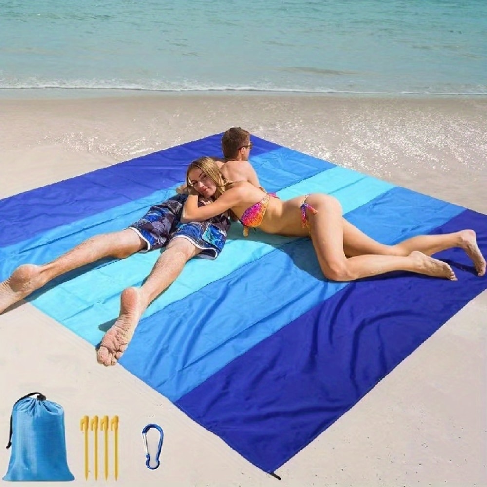 Oversized Waterproof Beach Blanket Sandproof Quick Dry Picnic Mat For Travel Camping 2