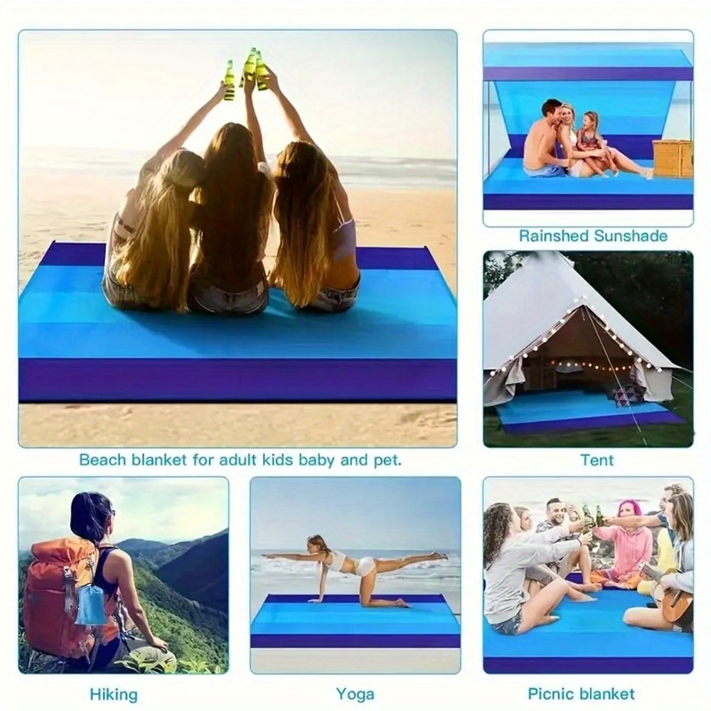 Oversized Waterproof Beach Blanket Sandproof Quick Dry Picnic Mat For Travel Camping 3