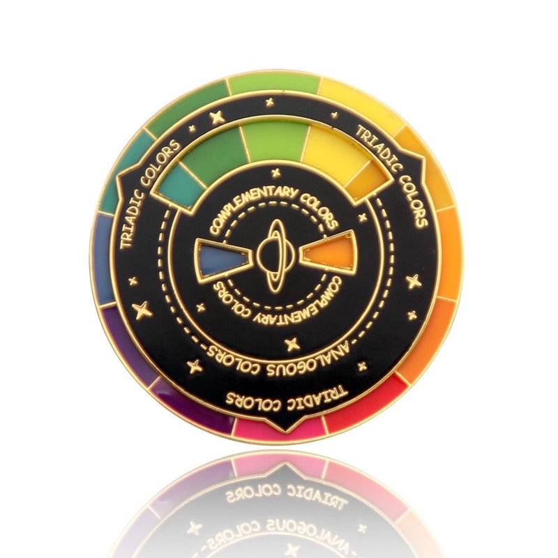 Rotating Color Wheel Keychain Metal Color Compass Artist Palette Keyring