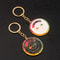 Rotating Color Wheel Keychain Metal Color Compass Artist Palette Keyring