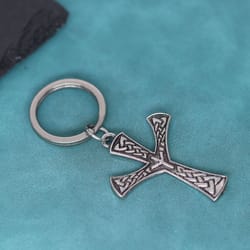 nordic viking rune keychain algiz protection amulet compass pendant