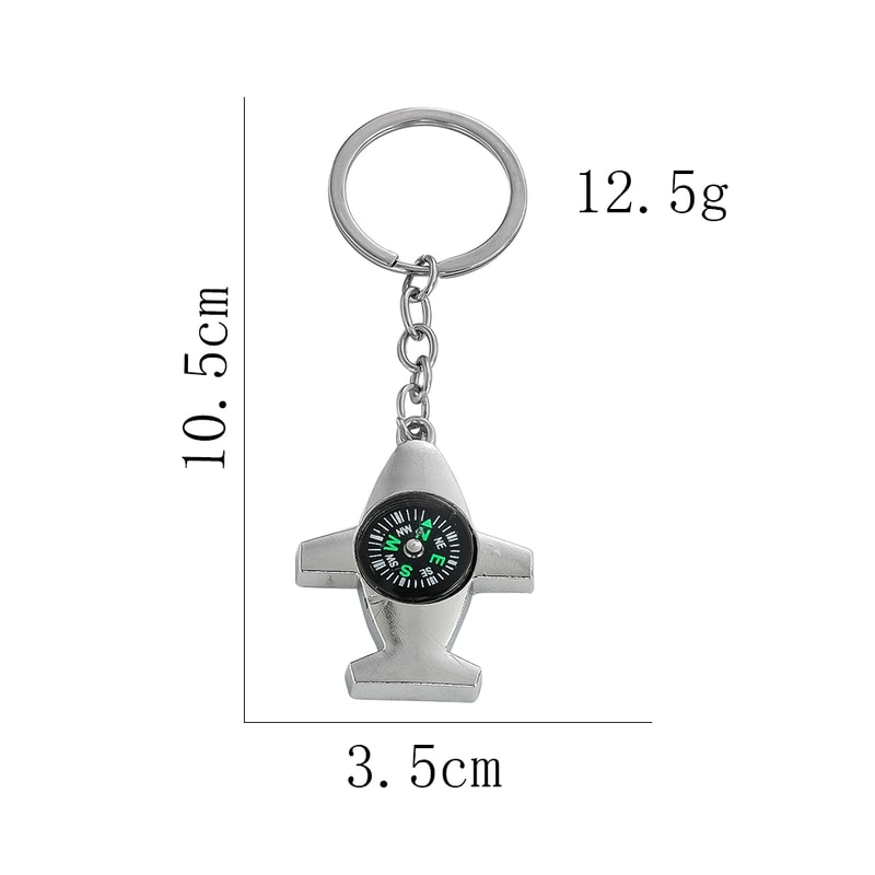 Airplane Compass Keychain Portable Outdoor Survival Key Ring For Travel And Hiking 2