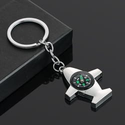 airplane compass keychain portable outdoor survival key ring for travel and hiking