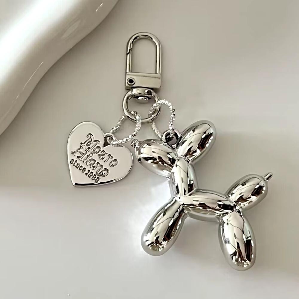 Cute Balloon Dog Keychain Cartoon Couple Keyring Car Charm Gift 0